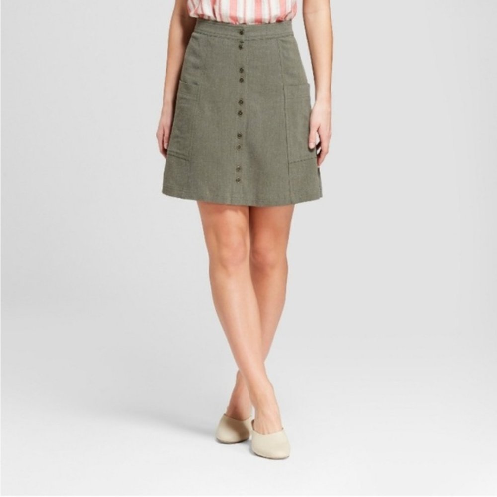 Universal Thread Olive Green A Line Skirt